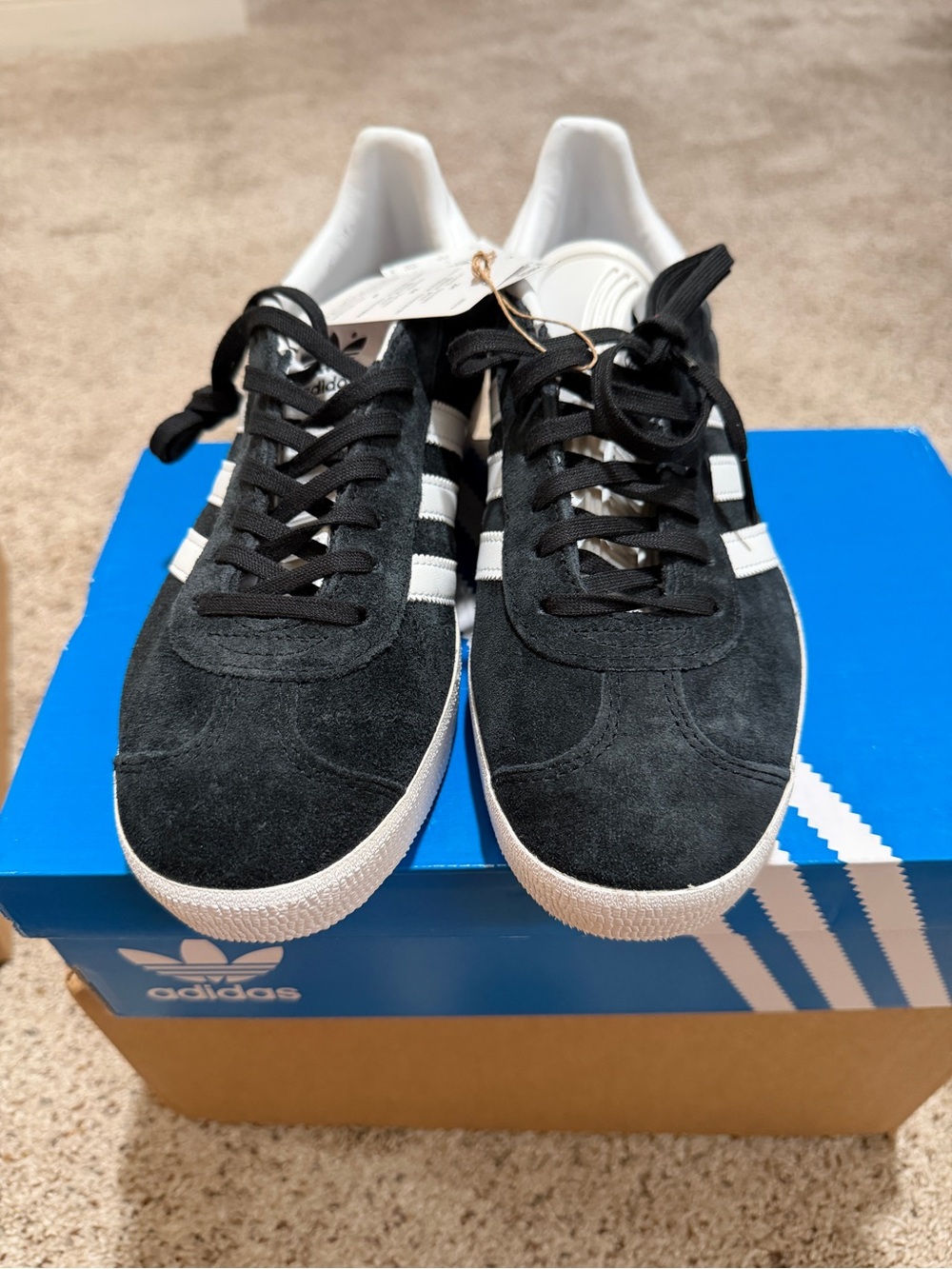 adidas Black & White Gazelle Suede Sneakers - Picture 3 of 6